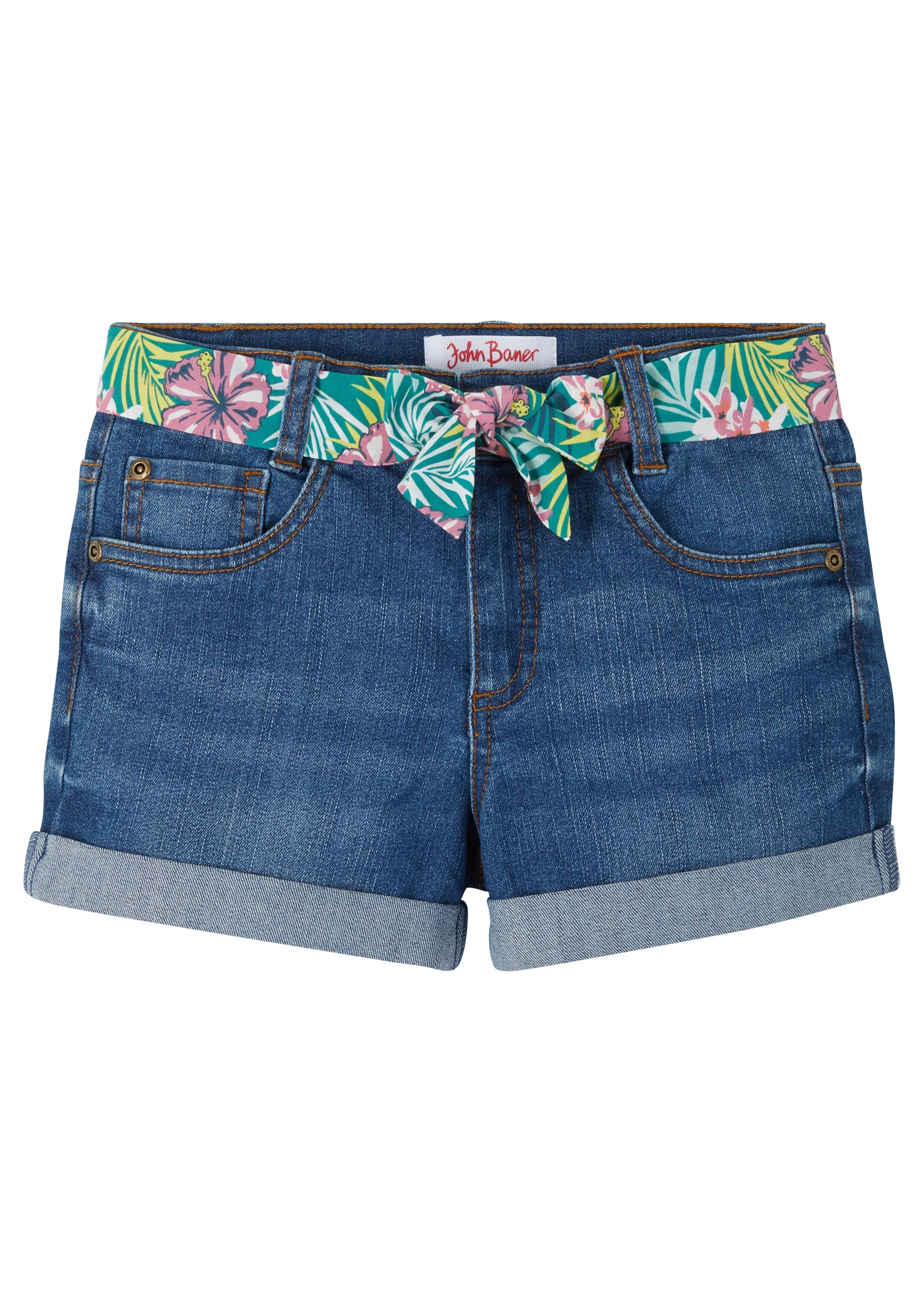 Pantaloni scurți de blugi stretch, cu cordon • albastru stone • magazin bonprix