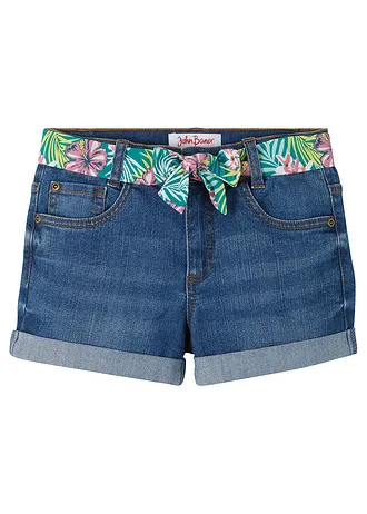 Pantaloni scurți de blugi stretch, cu cordon