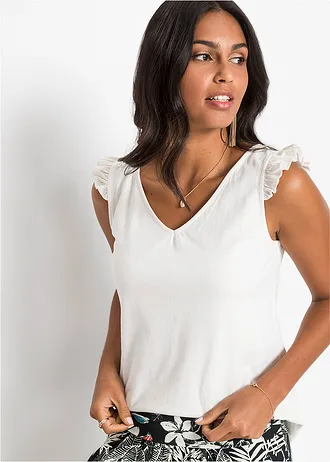 Top van biologisch katoen, Kleur: wolwit