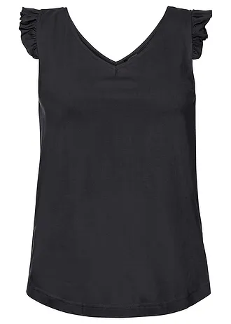 Top z čisté organické bavlny, barva: černá