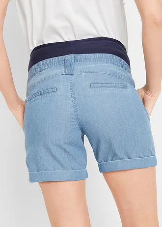 Lehké těhotenské šortky s lyocellem a lnem • světle modrý denim • bonprix obchod