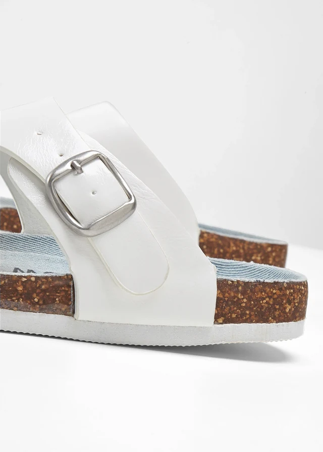 Mules entredoigt, Couleur: blanc/bleu jean