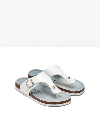 Klapki japonki, kolor: biały + niebieski dżins