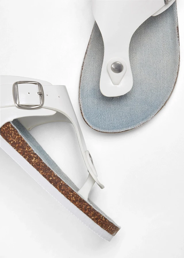 Mules entredoigt • blanc/bleu jean • product-page.page-title-suffix