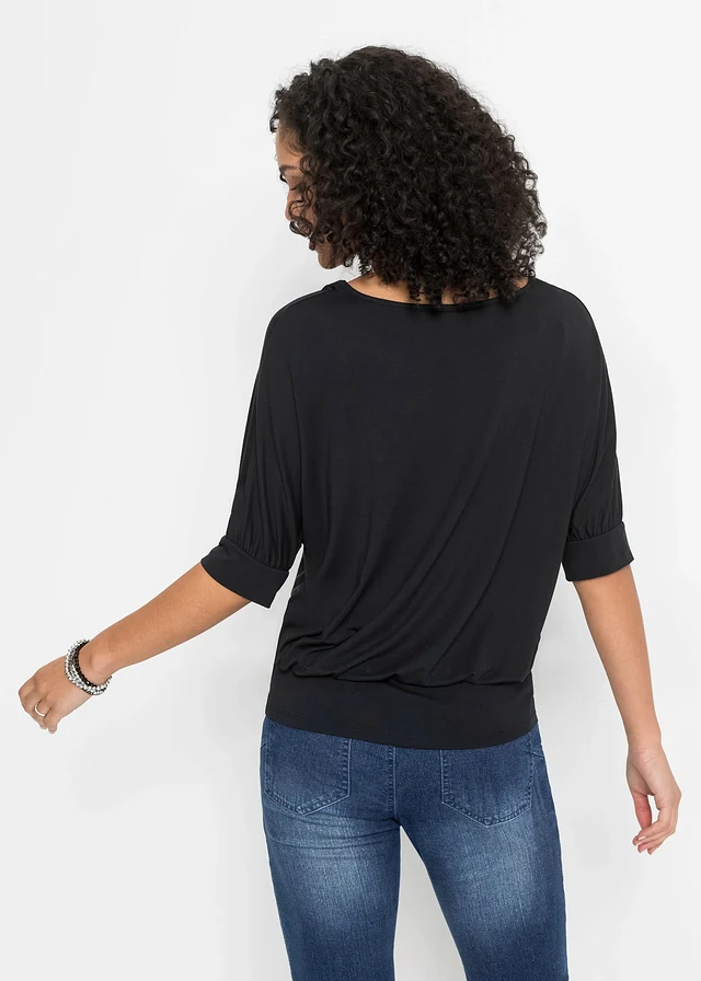 Shirt in een soepele viscosemix • zwart metallic • product-page.page-title-suffix