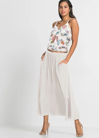 Top s tenkými ramienkami • čierna kvetovaná • obchod bonprix