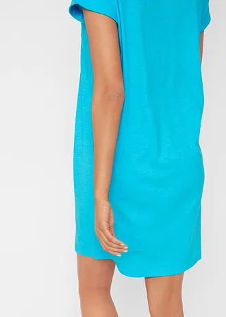 Jersey jurk met biologisch katoen • Caraïbisch blauw • bonprix online shop