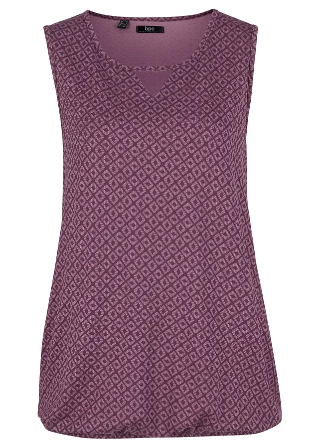 Top s průvlekem na gumu • bezinková s potiskem • bonprix obchod