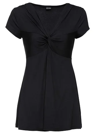 T-shirt en viscose extensible, Couleur: noir