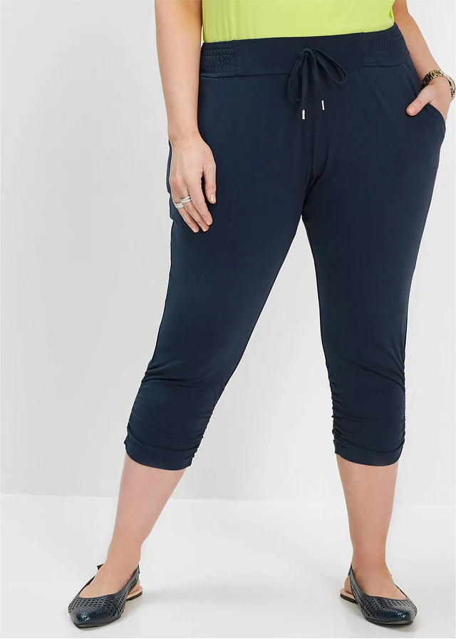 Jersey broek van een katoenmix, Kleur: donkerblauw