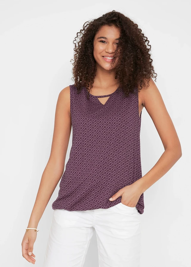 Top avec base élastiquée, Couleur: sureau imprimé
