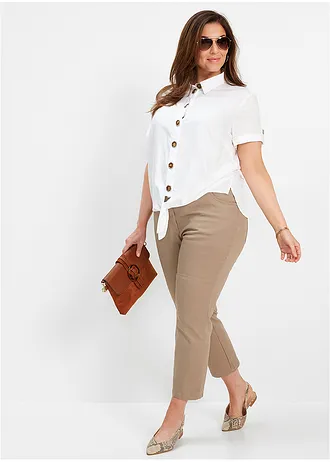 7/8 instapbroek met stretch, Kleur: taupe