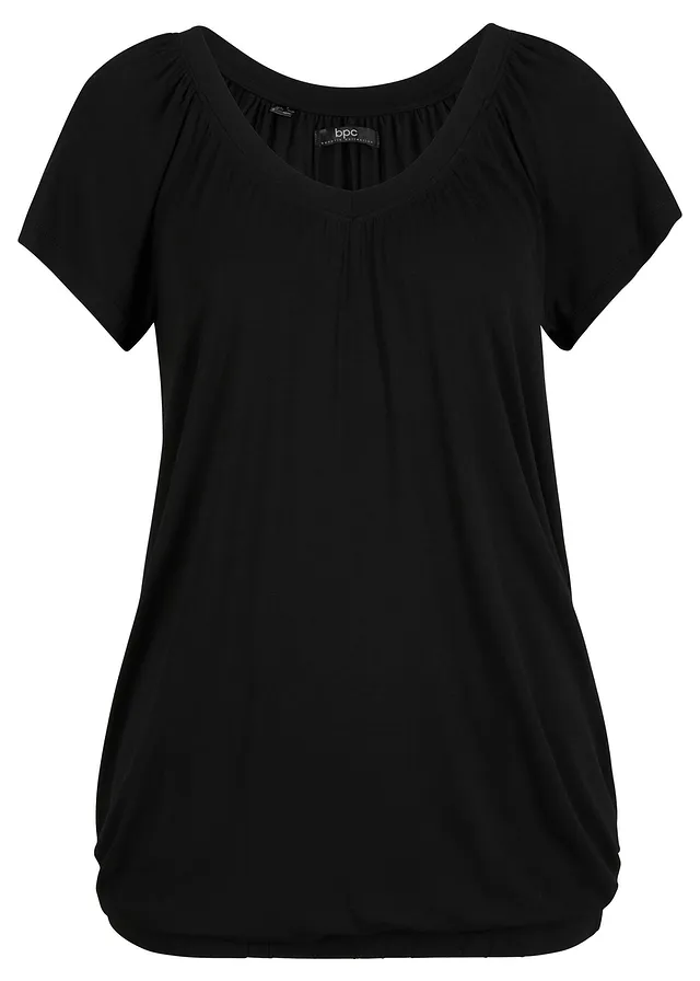 T-shirt en viscose extensible • noir • Boutique bonprix