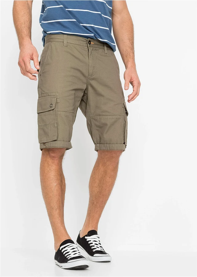 Cargo bermuda van katoen, regular fit