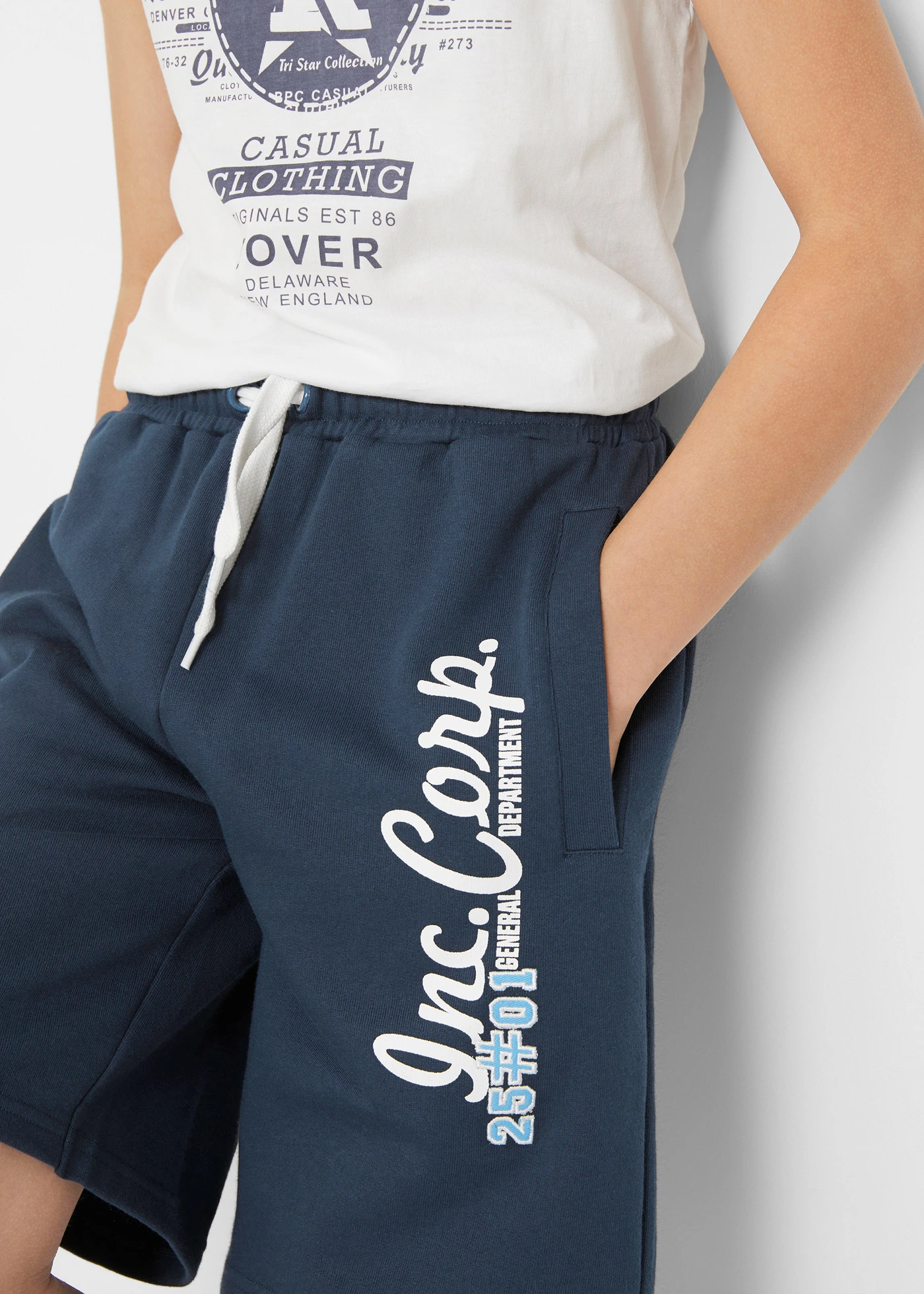 Teplákové bermudy z čisté organické bavlny • tmavě modrá • bonprix obchod