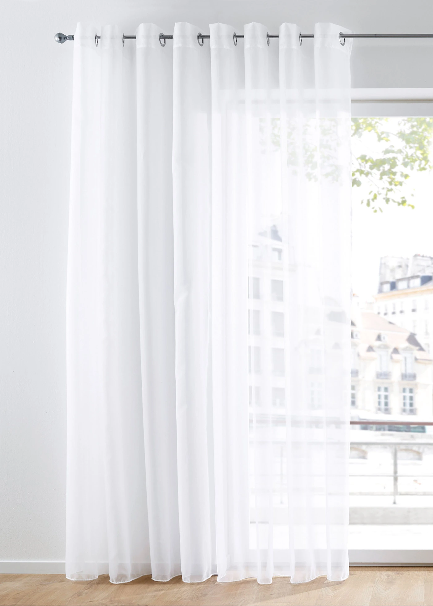 Vitrage Store met gerecycled polyester, effen • wit • bonprix online shop