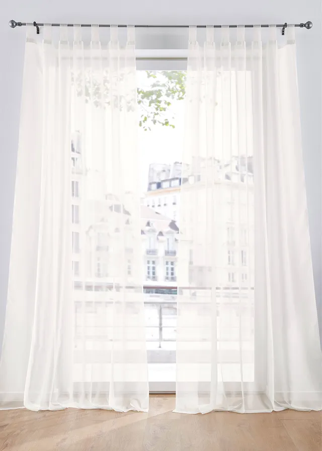 Gordijn van lichte voile (2 stuks) • crème • bonprix online shop