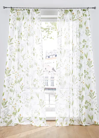 Gordijn met bloemenprint (1 stuk)