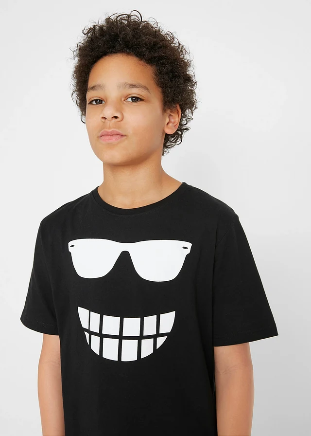 T-shirt et bermuda en jersey (ens. 2 pces) 100% coton • noir+bleu azur • product-page.page-title-suffix