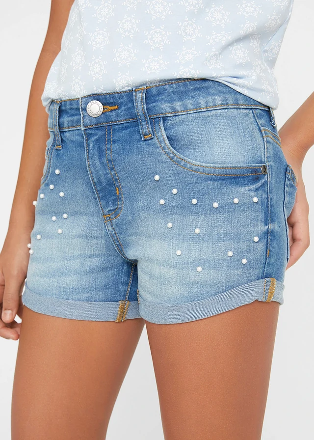 Jeansshort mid waist • blauw denim • product-page.page-title-suffix