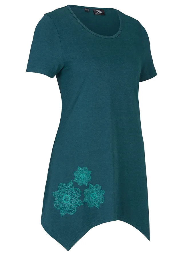 Sportshirt, korte mouw • petrolgroen gebloemd • bonprix online shop