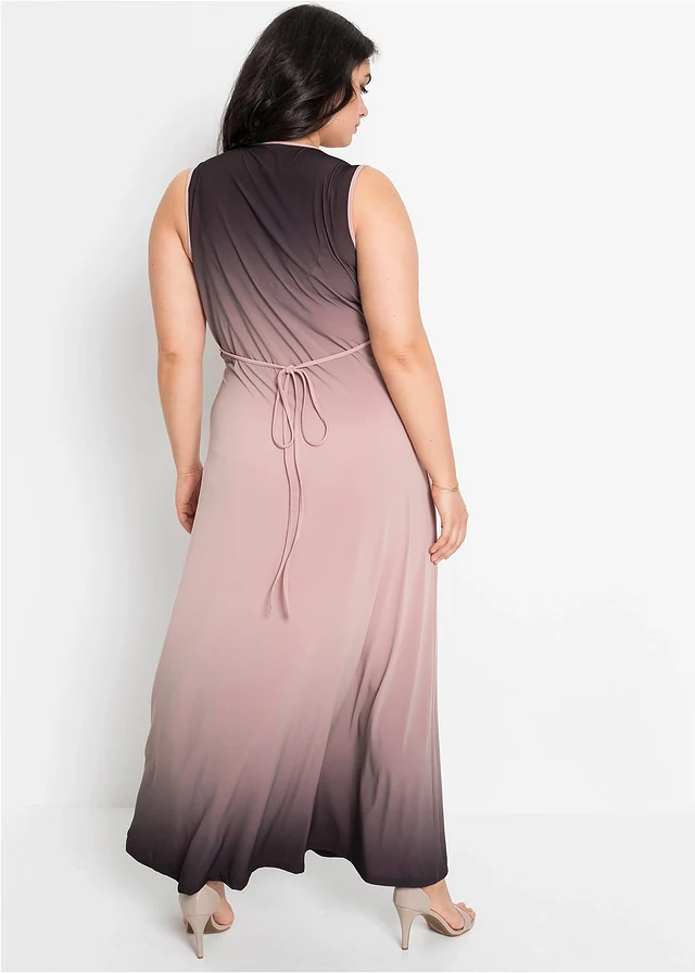 Robe drapée en jersey, Couleur: rose/gris