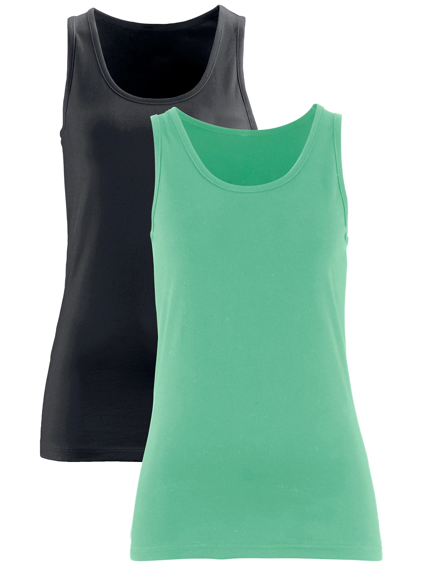 Tanktop (set van 2) • soft mint + zwart • bonprix online shop