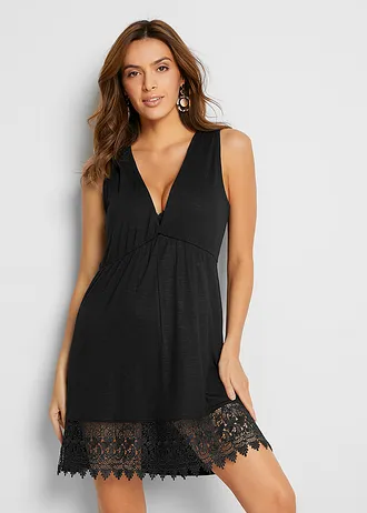 Strandjurk van soepele viscose • zwart • bonprix online shop