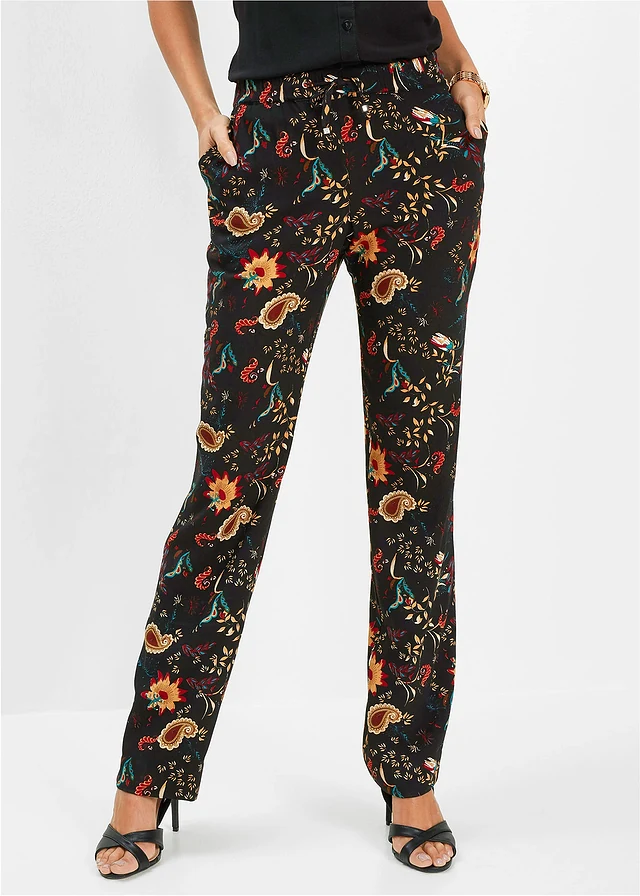 Instapbroek van viscose • zwart-chilirood paisley • product-page.page-title-suffix