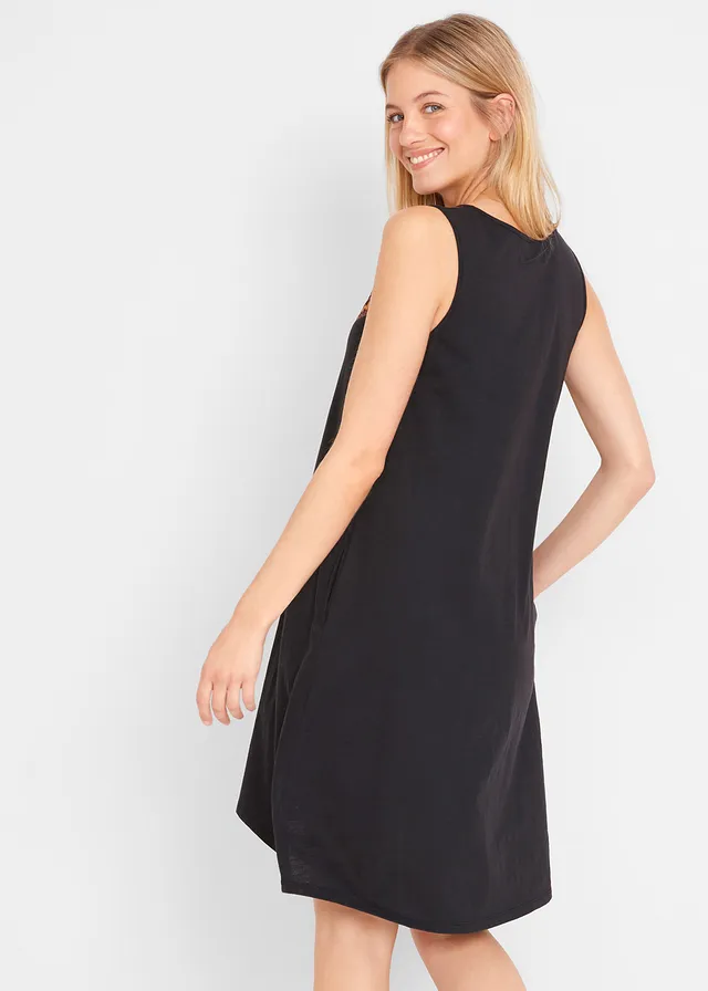 Robe tunique en jersey, Couleur: noir