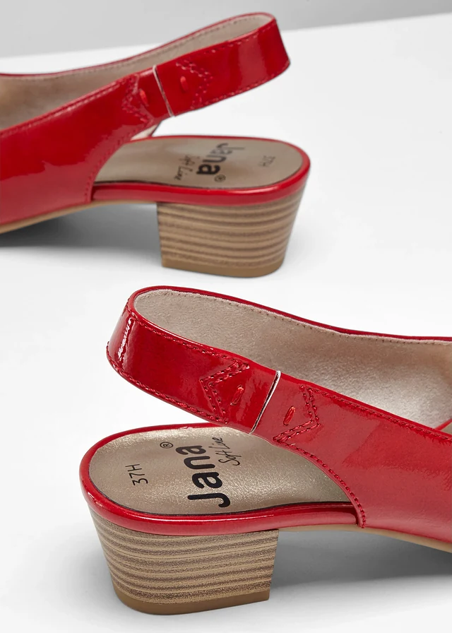 Escarpins slingback Jana, largeur confortable, Couleur: rouge
