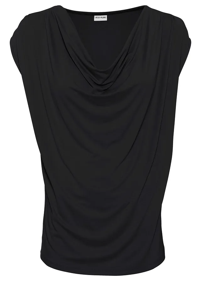 T-shirt col bénitier en viscose extensible
