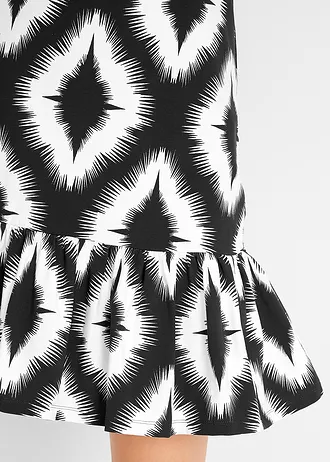 Jersey jurk van een zachte katoenmix • zwart grafische print • bonprix online shop