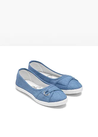 Ballerines en toile de coton, Couleur: bleu jean
