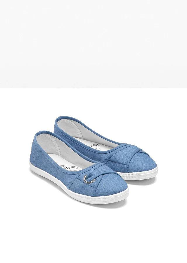 Ballerines en toile de coton • bleu jean • product-page.page-title-suffix