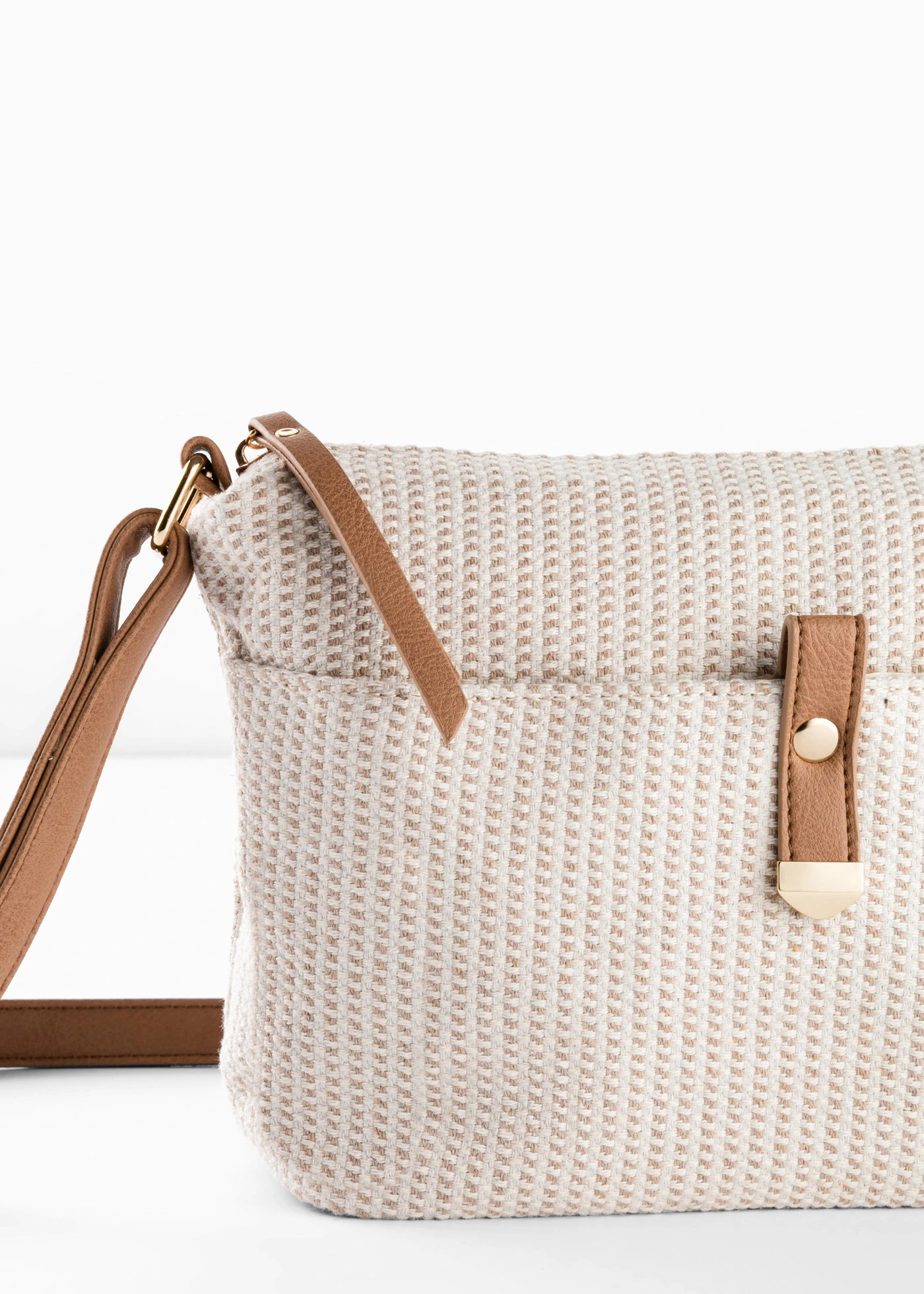 Sac à bandoulière en toile • crème-cognac • Boutique bonprix