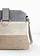 Schoudertas in rieten look, Kleur: lichtblauw-ecru-beige gestreept