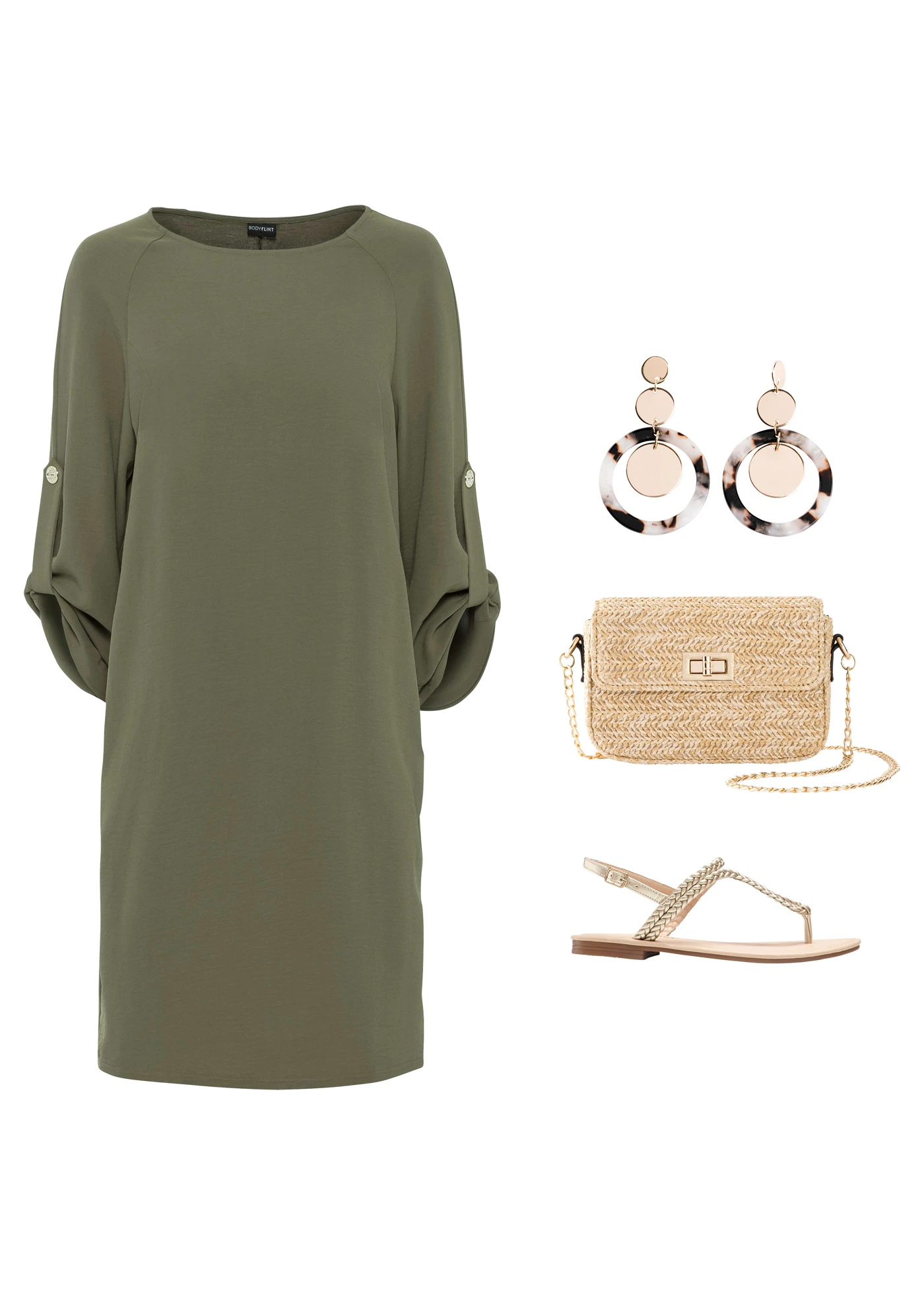 Teensandalen in gevlochten look • goudkleur • bonprix online shop