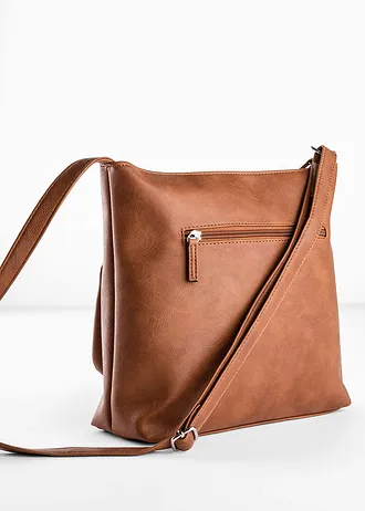 Torebka na ramię z dekoracyjną torebką zewnętrzną • koniakowy • sklep bonprix