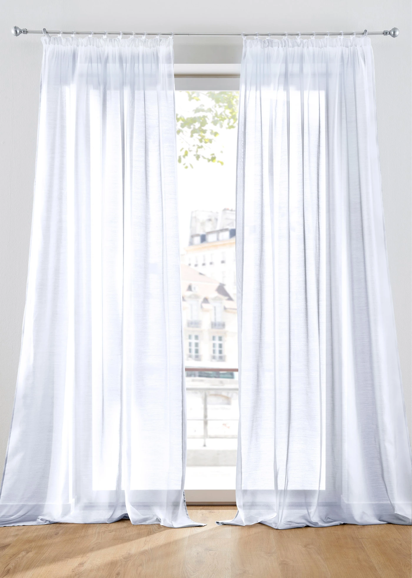 Gordijn met een fijne batiststructuur (1 stuk) • wit • bonprix online shop