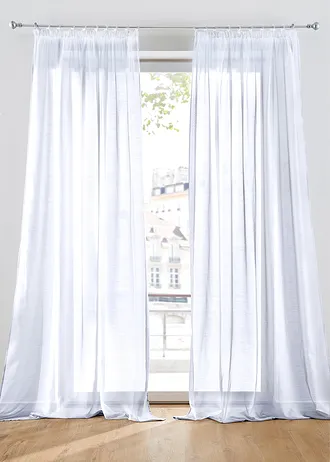 Voilage en fine batiste (1 pce) • blanc • Boutique bonprix