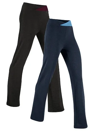Bavlněné sportovní kalhoty, Bootcut (2 ks v balení)