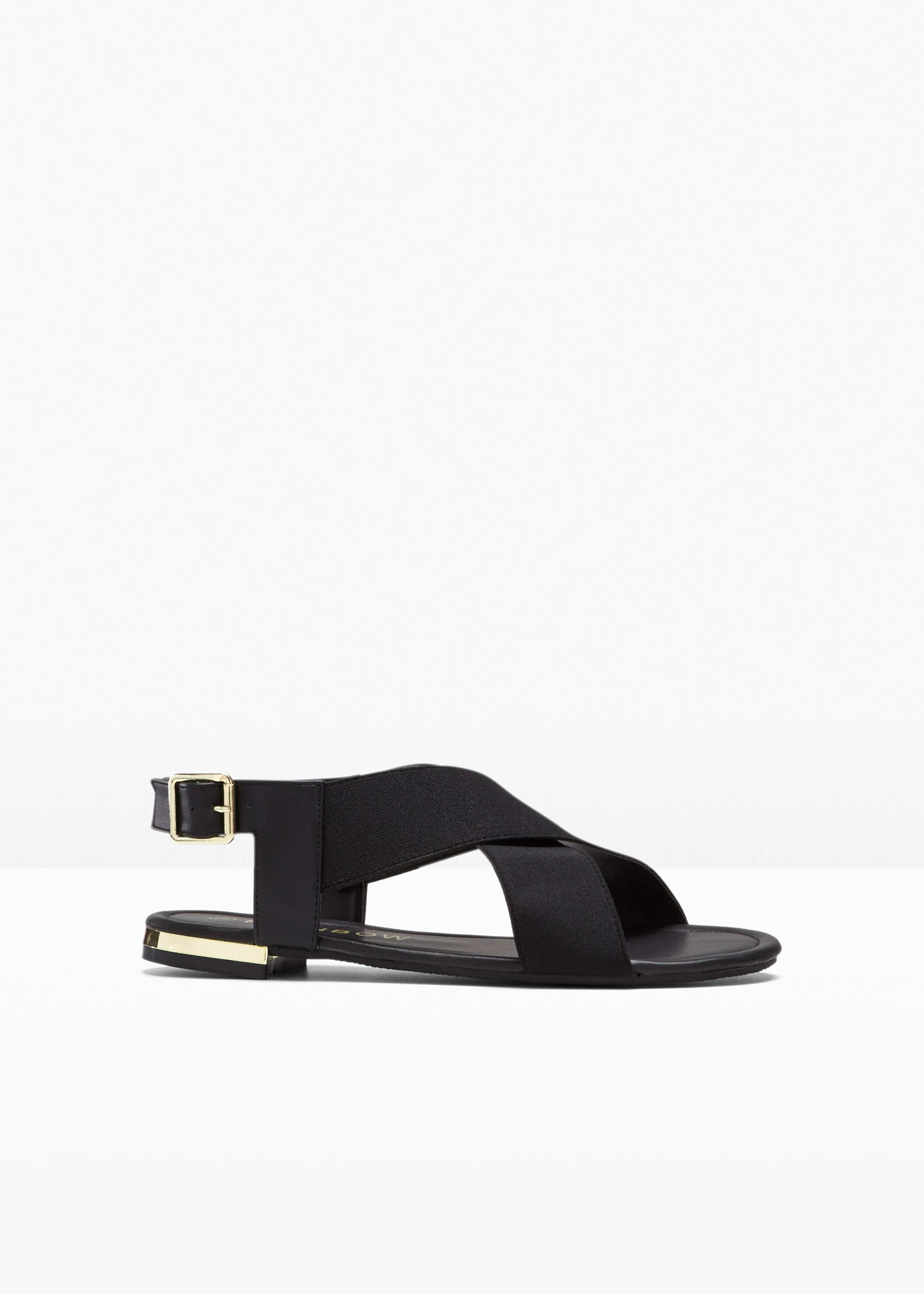 Sandalen met elastische banden • zwart • bonprix online shop