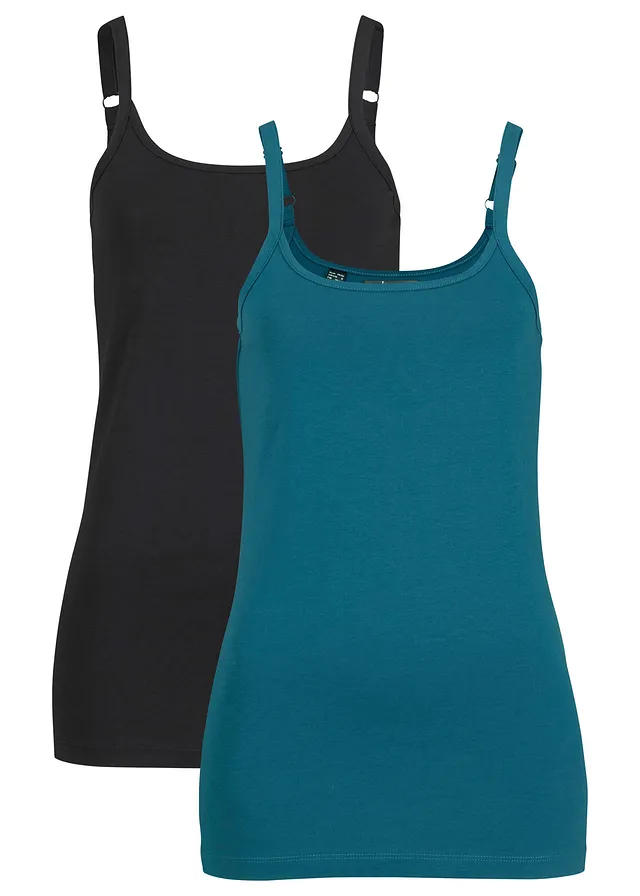 Dlhý top s tenkými ramienkami, z bio balny, 2 ks Dlhý top s tenkými ramienkami, z bio balny, 2 ks