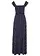 Maxi jurk van viscose, Kleur: donkerblauw gestippeld