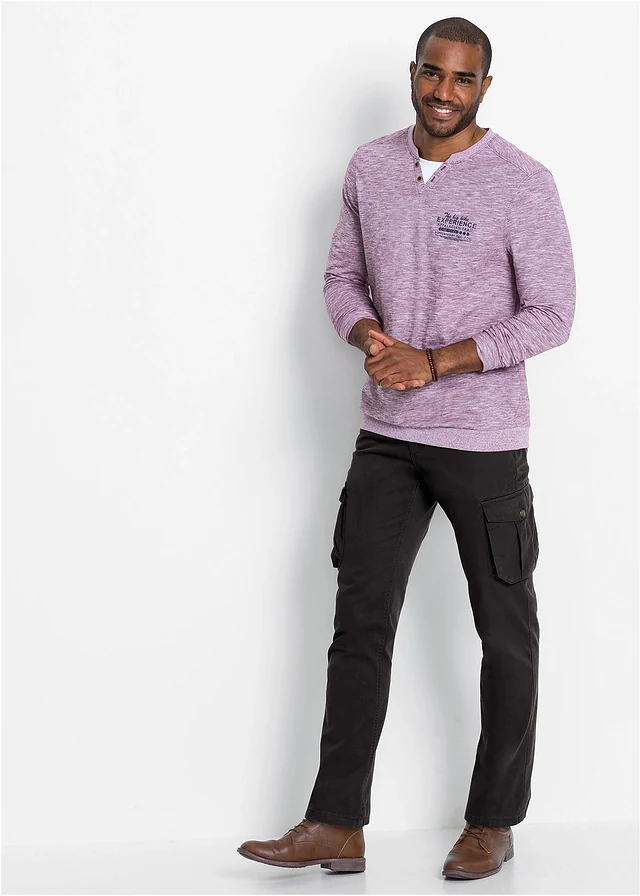 Regular fit cargo broek met comfort fit, straight, Kleur: zwart