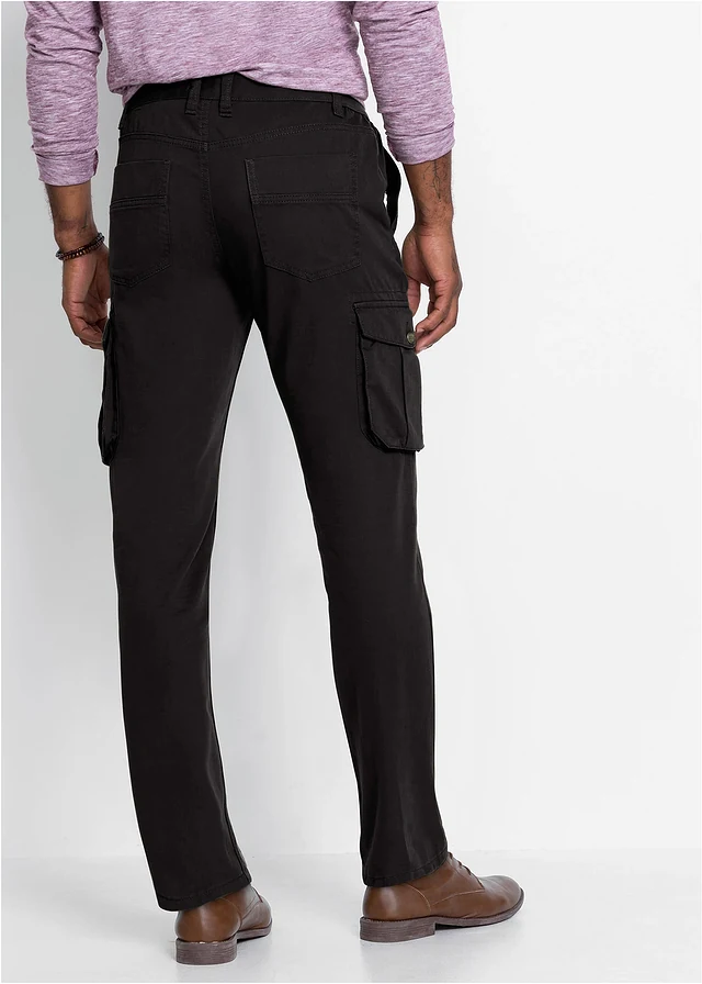 Regular fit cargo broek met comfort fit, straight, Kleur: zwart