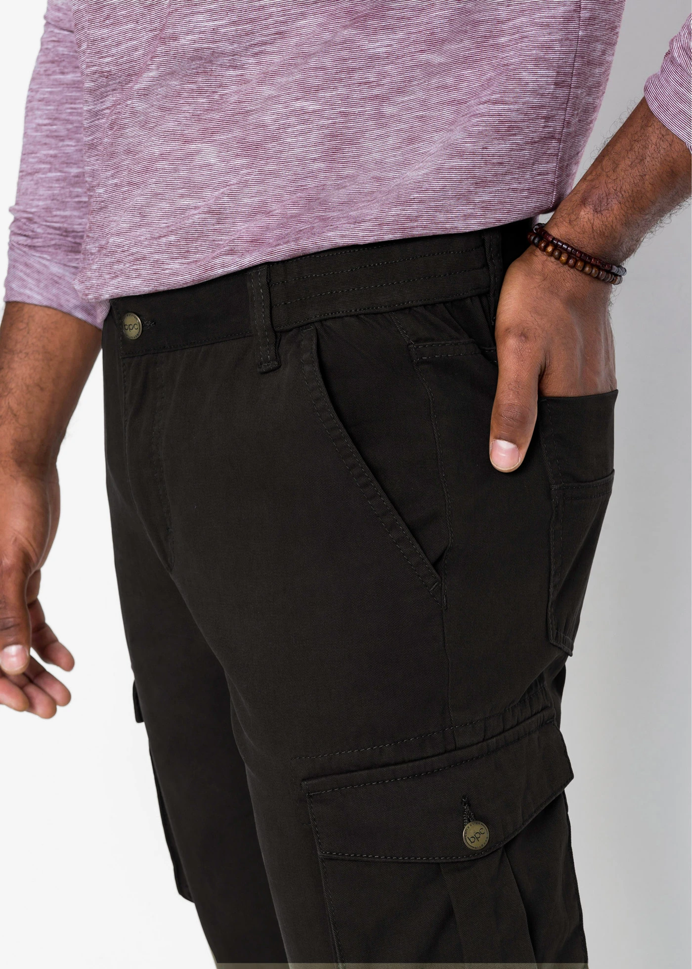 Regular fit cargo broek van puur katoen met comfort fit, straight • zwart • bonprix online shop