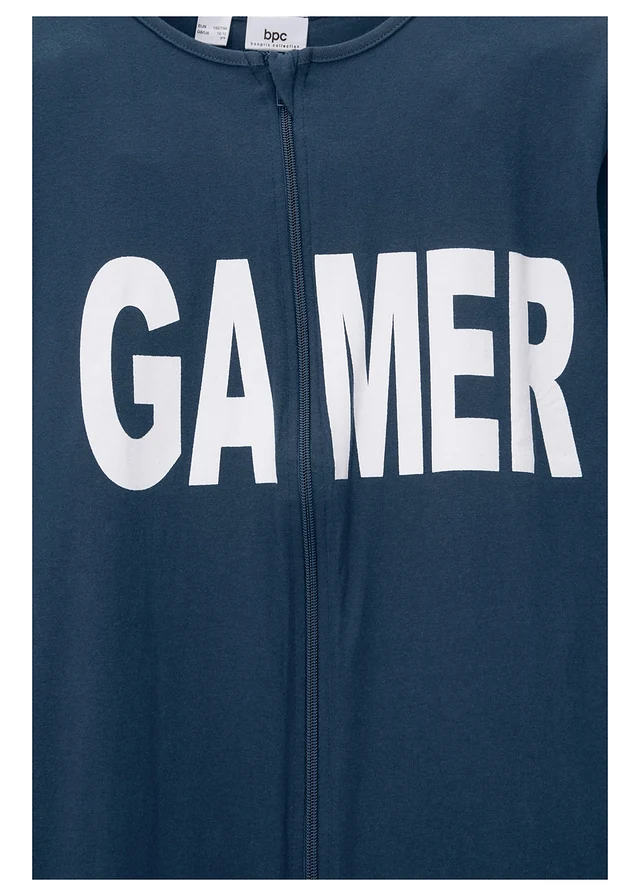 Combipyjama 100% coton, Couleur: bleu foncé