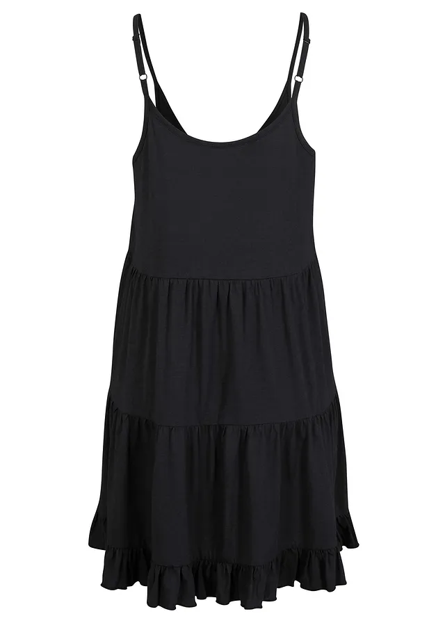 Rochie cu bretele spaghetti şi volane